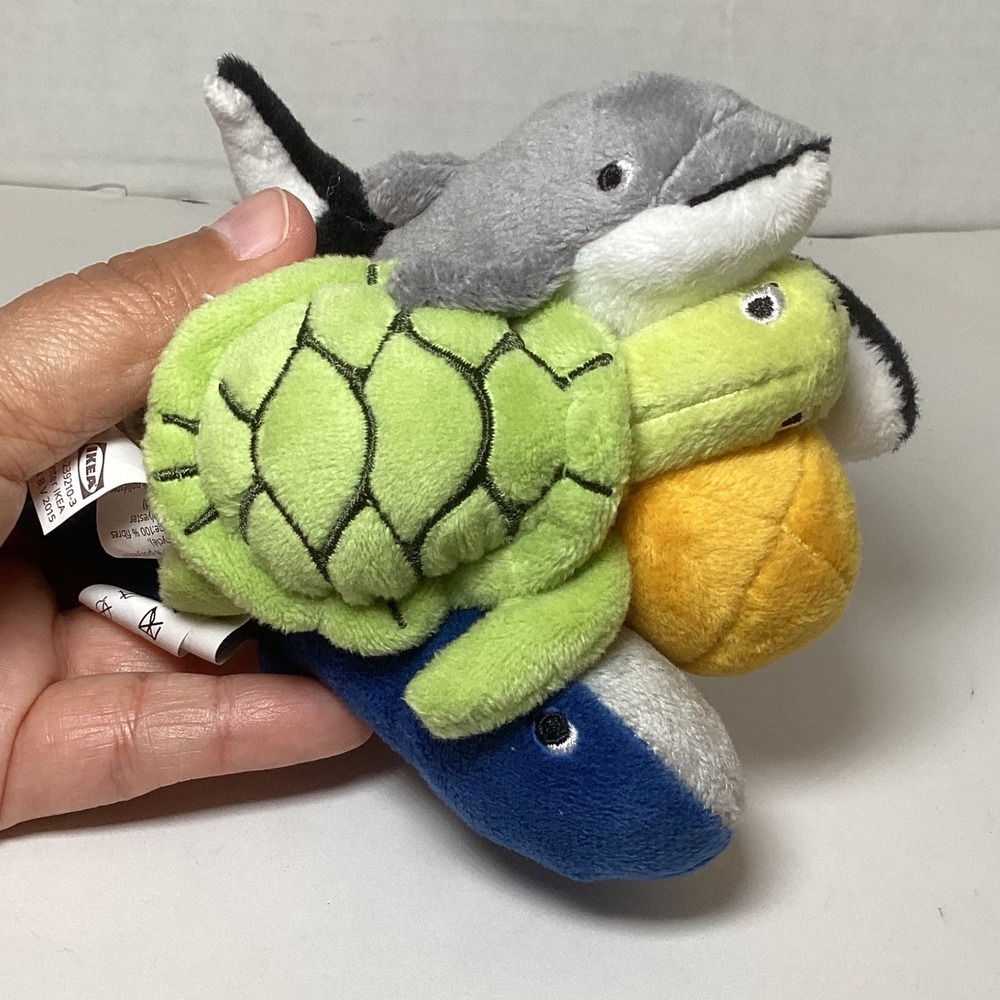 IKEA Blavingad Plush Ocean Animal 5 Pcs Set Turtle Octopus Whale Orca Shark New